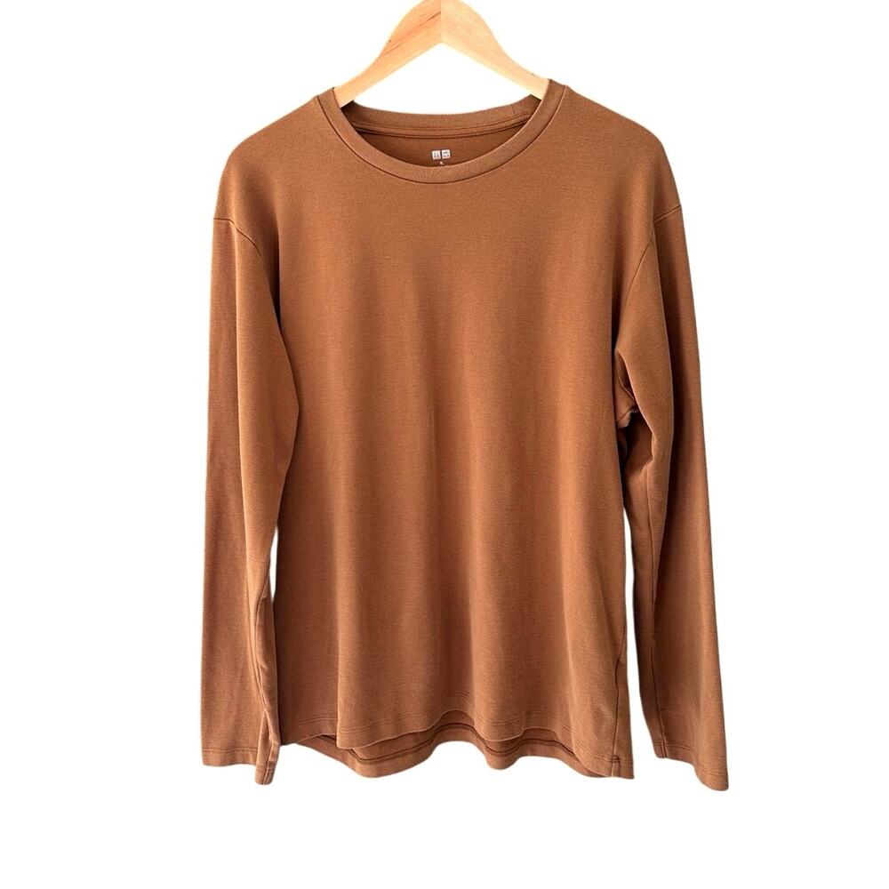 UNIQLO men's long sleeve cotton t-shirt size XL Brown